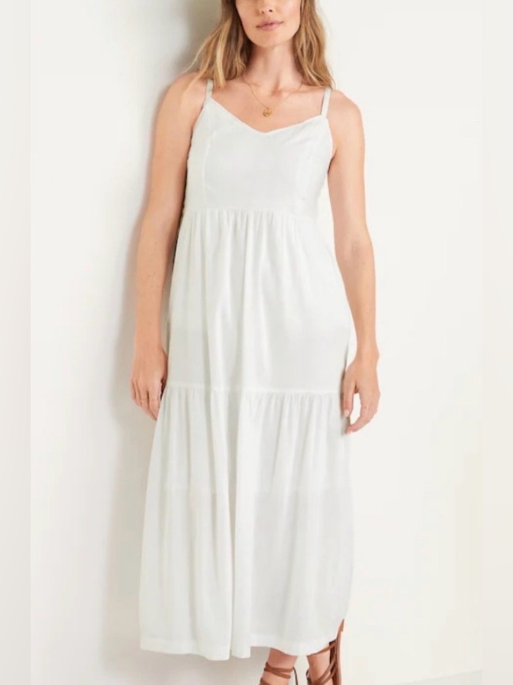 Old Navy White Swing Cami Maxi Dress XS